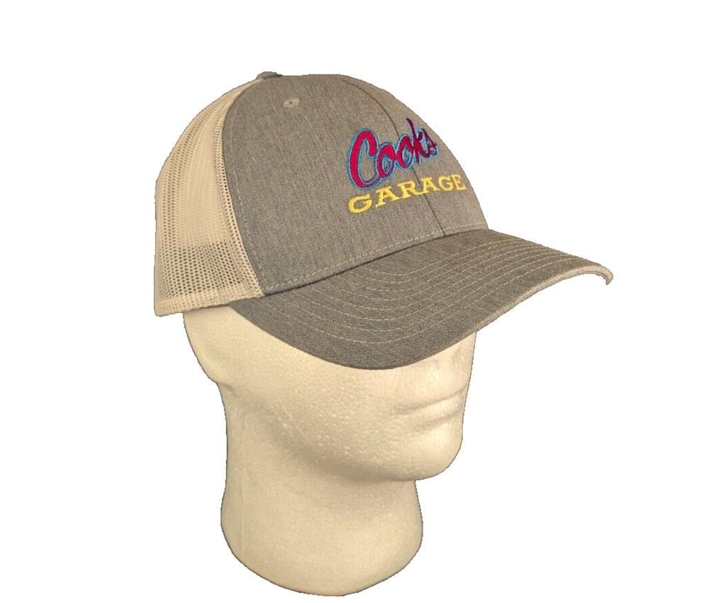Cook's Garage Hat Mens One Size Richardson Mesh Snapback Gray Cap
